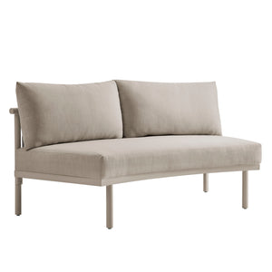 Modway Furniture Porta Modway 5 Piece Modular Outdoor Aluminum Sofa Set with Woven Rope Texture Khaki / Stone EEI-7614-KHA-STO