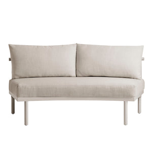 Modway Furniture Porta Modway Modular Outdoor Sectional Armless Chair with Woven Rope Aluminum Frame Khaki Stone EEI-7609-KHA-STO