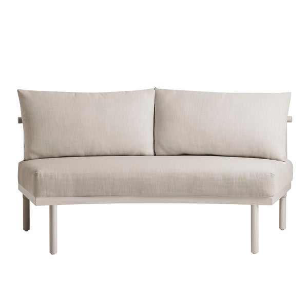 Modway Furniture Porta Modway Modular Outdoor Sectional Armless Chair with Woven Rope Aluminum Frame Khaki Stone EEI-7609-KHA-STO