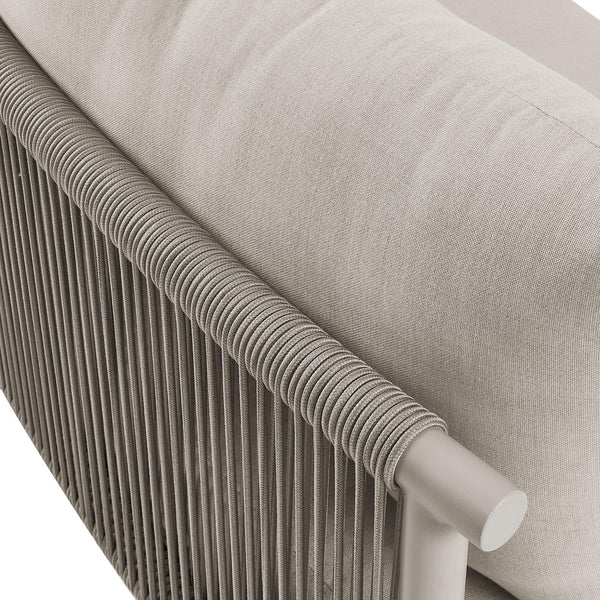 Modway Furniture Porta Modway Modular Outdoor Sectional Armless Chair with Woven Rope Aluminum Frame Khaki Stone EEI-7609-KHA-STO