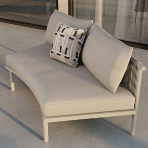 Modway Furniture Porta Modway Modular Outdoor Sectional Armless Chair with Woven Rope Aluminum Frame Khaki Stone EEI-7609-KHA-STO