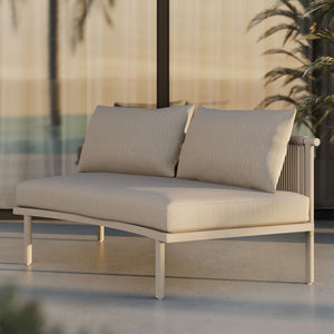 Modway Furniture Porta Modway Modular Outdoor Sectional Armless Chair with Woven Rope Aluminum Frame Khaki Stone EEI-7609-KHA-STO