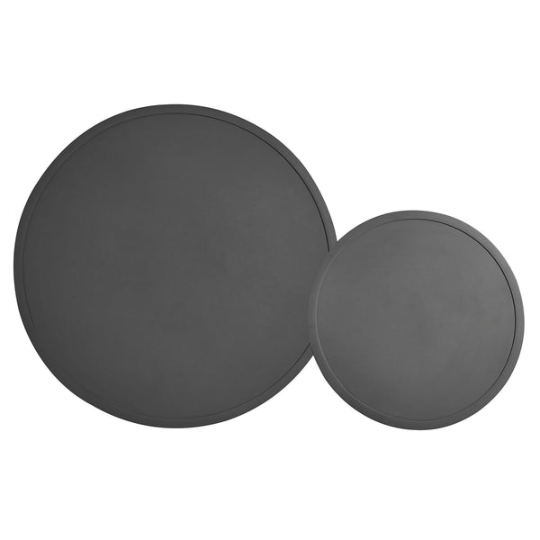 Modway Furniture Porta Nesting Round Aluminum Patio Coffee Tables Powder Coated Modern Outdoor Set Gray EEI-7610-CHA