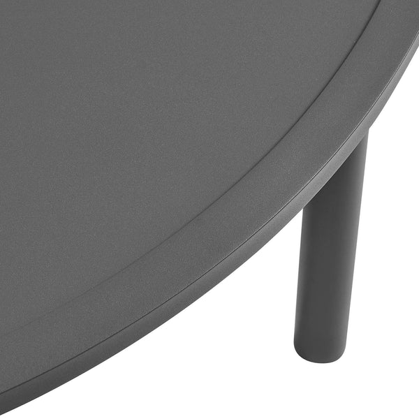Modway Furniture Porta Nesting Round Aluminum Patio Coffee Tables Powder Coated Modern Outdoor Set Gray EEI-7610-CHA