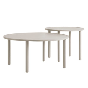 Modway Furniture Porta Outdoor Modular Sofa Set with Rope Weave Aluminum Frames and Nesting Tables Khaki Stone EEI-7613-KHA-STO