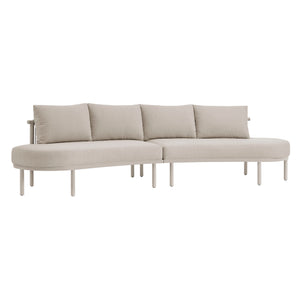 Modway Furniture Porta Modway Modular Outdoor Sofa Set with Woven Rope and Aluminum Frame Khaki Stone EEI-7611-KHA-STO