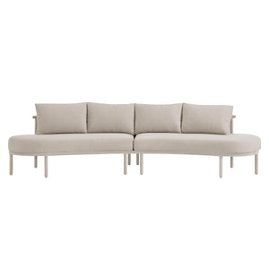 Modway Furniture Porta Modway Modular Outdoor Sofa Set with Woven Rope and Aluminum Frame Khaki Stone EEI-7611-KHA-STO