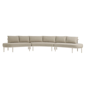Modway Furniture Porta Modway 3 Piece Aluminum Rope Woven Outdoor Modular Sofa for Patio Decks Khaki / Stone EEI-7612-KHA-STO