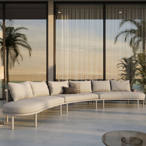 Modway Furniture Porta Modway 3 Piece Aluminum Rope Woven Outdoor Modular Sofa for Patio Decks Khaki / Stone EEI-7612-KHA-STO