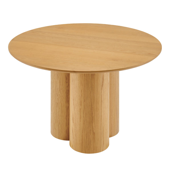 Modway Furniture Renwick Round Pedestal Dining Table with Cloverleaf Base Seats Four in Style Oak EEI-7616-OAK