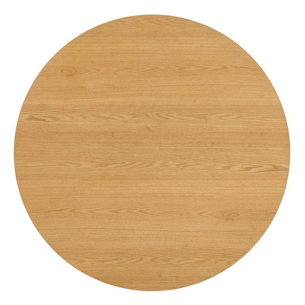 Modway Furniture Renwick Round Pedestal Dining Table with Cloverleaf Base Seats Four in Style Oak EEI-7616-OAK
