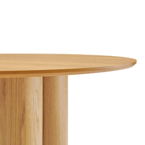 Modway Furniture Renwick Round Pedestal Dining Table with Cloverleaf Base Seats Four in Style Oak EEI-7616-OAK