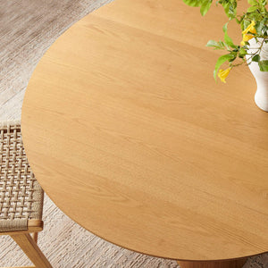 Modway Furniture Renwick Round Pedestal Dining Table with Cloverleaf Base Seats Four in Style Oak EEI-7616-OAK