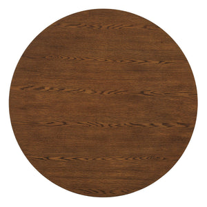 Modway Furniture Renwick Round Pedestal Dining Table with Cloverleaf Base Seats Four in Style Walnut EEI-7616-WAL