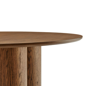 Modway Furniture Renwick Round Pedestal Dining Table with Cloverleaf Base Seats Four in Style Walnut EEI-7616-WAL