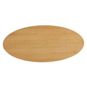 Modway Furniture Renwick Oval Veneer Dining Table with Sculptural Cloverleaf Pedestal Base Seats Six Oak EEI-7617-OAK