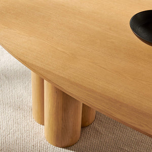 Modway Furniture Renwick Oval Veneer Dining Table with Sculptural Cloverleaf Pedestal Base Seats Six Oak EEI-7617-OAK