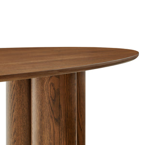 Modway Furniture Renwick Oval Veneer Dining Table with Sculptural Cloverleaf Pedestal Base Seats Six Walnut EEI-7617-WAL