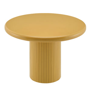 Modway Furniture Belmonte Round Pedestal Dining Table Fluted Column Solid Wood Seats Four Brown EEI-7618-MUS
