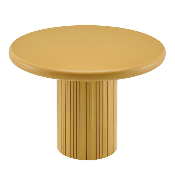 Modway Furniture Belmonte Round Pedestal Dining Table Fluted Column Solid Wood Seats Four Brown EEI-7618-MUS