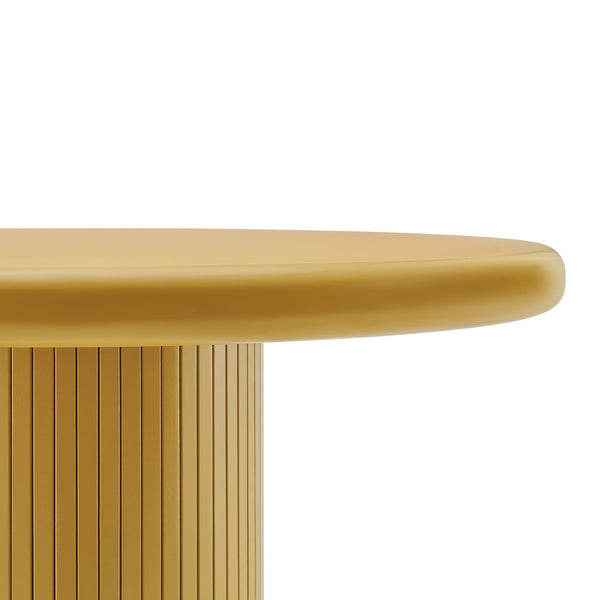 Modway Furniture Belmonte Round Pedestal Dining Table Fluted Column Solid Wood Seats Four Brown EEI-7618-MUS