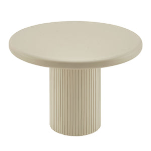 Modway Furniture Belmonte Round Pedestal Dining Table Fluted Column Solid Wood Seats Four White EEI-7618-PTY