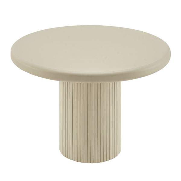 Modway Furniture Belmonte Round Pedestal Dining Table Fluted Column Solid Wood Seats Four White EEI-7618-PTY