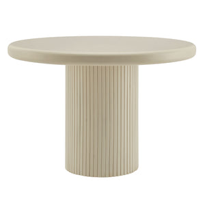Modway Furniture Belmonte Round Pedestal Dining Table Fluted Column Solid Wood Seats Four White EEI-7618-PTY