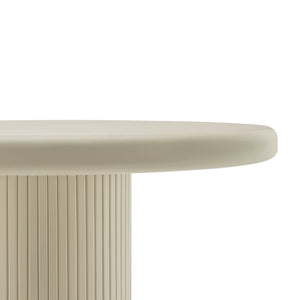 Modway Furniture Belmonte Round Pedestal Dining Table Fluted Column Solid Wood Seats Four White EEI-7618-PTY