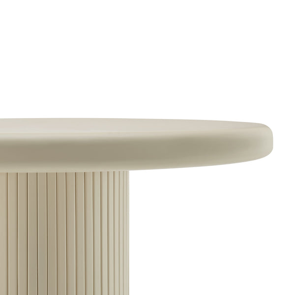 Modway Furniture Belmonte Round Pedestal Dining Table Fluted Column Solid Wood Seats Four White EEI-7618-PTY