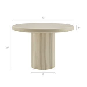 Modway Furniture Belmonte Round Pedestal Dining Table Fluted Column Solid Wood Seats Four White EEI-7618-PTY
