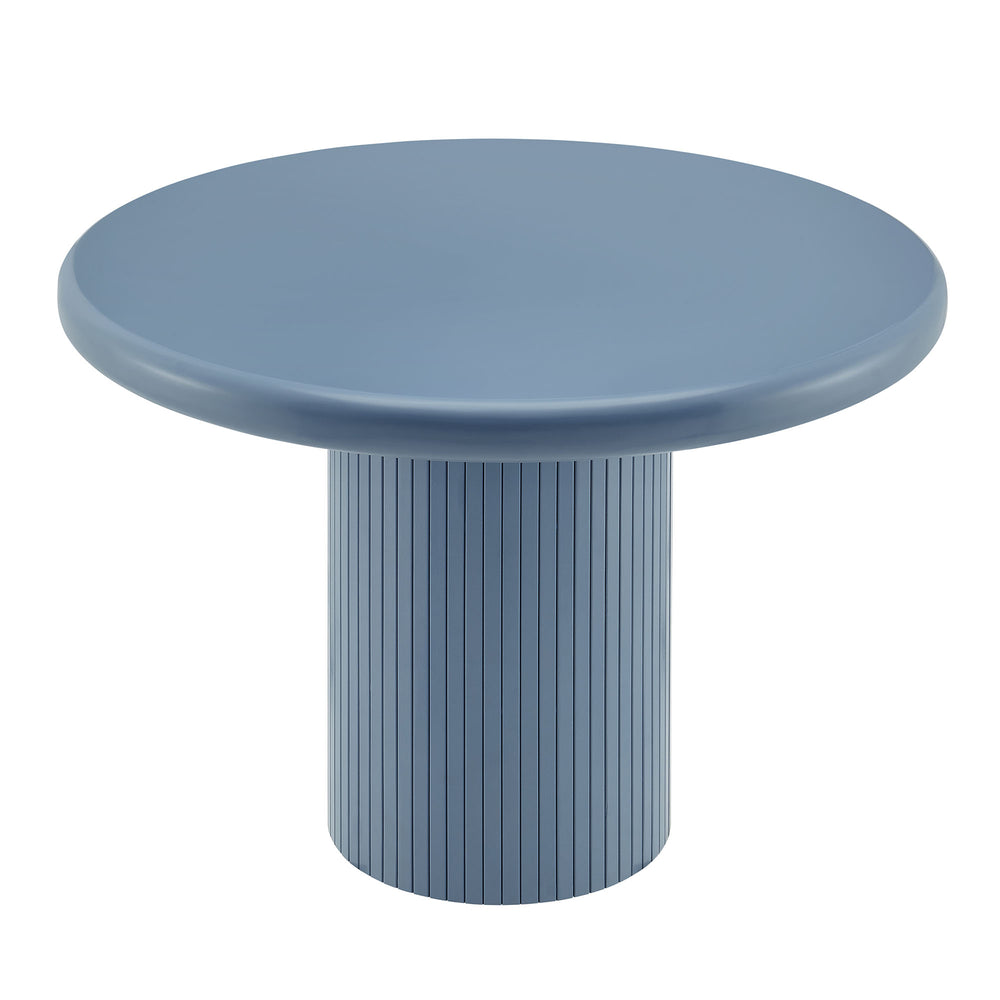 Modway Furniture Belmonte Round Pedestal Dining Table Fluted Column Solid Wood Seats Four Blue EEI-7618-STB