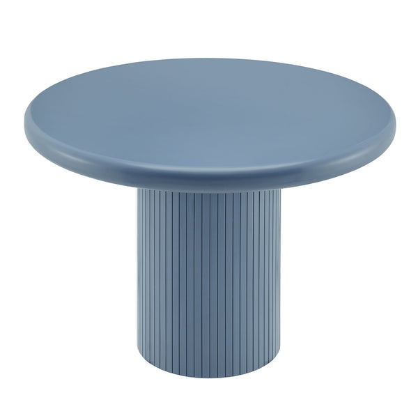 Modway Furniture Belmonte Round Pedestal Dining Table Fluted Column Solid Wood Seats Four Blue EEI-7618-STB