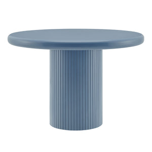 Modway Furniture Belmonte Round Pedestal Dining Table Fluted Column Solid Wood Seats Four Blue EEI-7618-STB