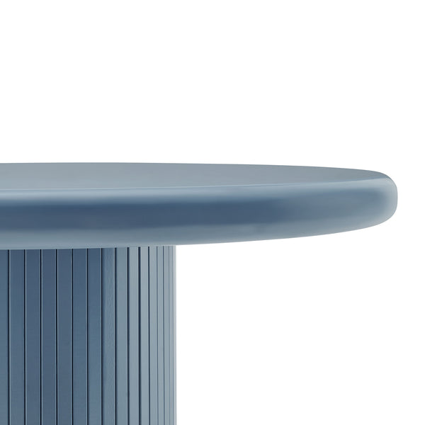 Modway Furniture Belmonte Round Pedestal Dining Table Fluted Column Solid Wood Seats Four Blue EEI-7618-STB