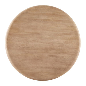 Modway Furniture Tori Concrete Round Pedestal Dining Table Seats Four for Patio or Sunroom Oak EEI-7619-OAK