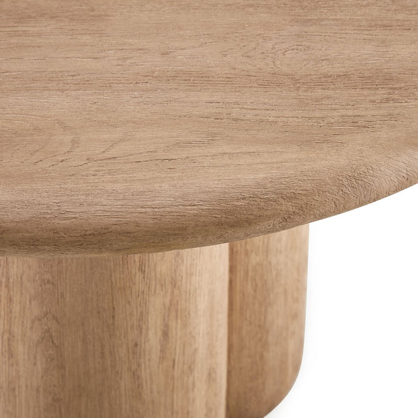 Modway Furniture Tori Concrete Round Pedestal Dining Table Seats Four for Patio or Sunroom Oak EEI-7619-OAK