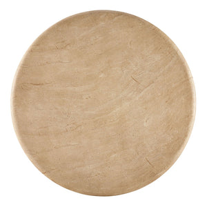 Modway Furniture Tori Concrete Round Pedestal Dining Table Seats Four for Patio or Sunroom Travertine EEI-7619-TRA-OAK