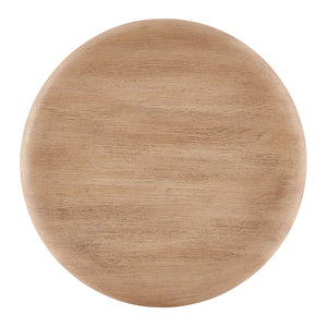 Modway Furniture Tori Concrete Round Pedestal Side Table Faux Wood Finish Patio or Living Room Oak EEI-7621-OAK