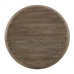 Modway Furniture Tori Concrete Round Pedestal Side Table Faux Wood Finish Patio or Living Room Weathered Walnut EEI-7621-WAL