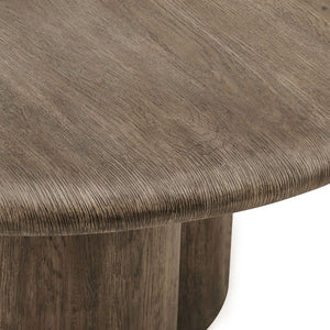 Modway Furniture Tori Concrete Round Pedestal Side Table Faux Wood Finish Patio or Living Room Weathered Walnut EEI-7621-WAL