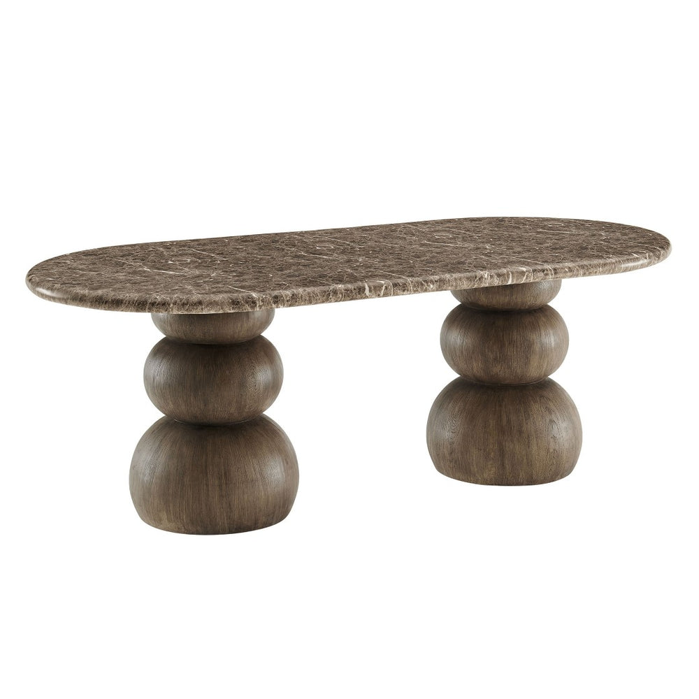 Modway Furniture Pietra Oval Faux Marble Outdoor Dining Table with Sculptural Pedestal Base by Modway EEI-7623-EMP