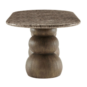 Modway Furniture Pietra Oval Faux Marble Outdoor Dining Table with Sculptural Pedestal Base by Modway EEI-7623-EMP