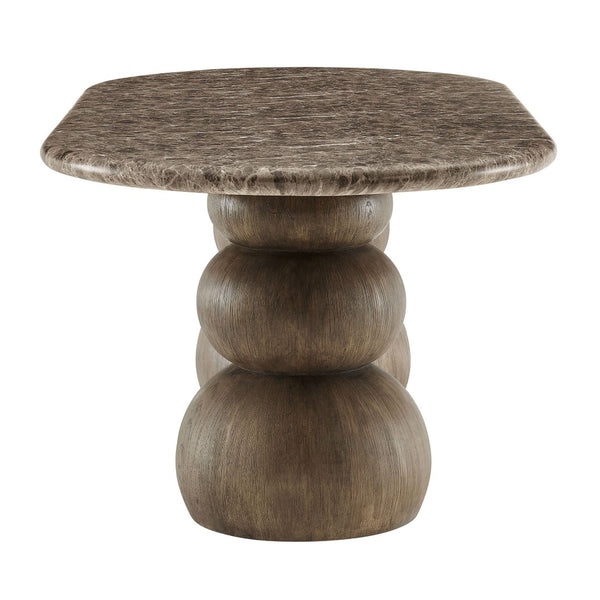 Modway Furniture Pietra Oval Faux Marble Outdoor Dining Table with Sculptural Pedestal Base by Modway EEI-7623-EMP