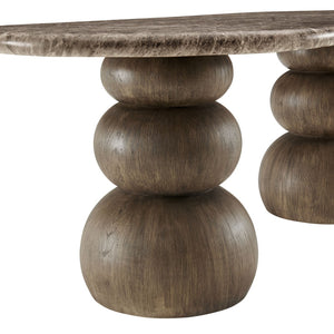 Modway Furniture Pietra Oval Faux Marble Outdoor Dining Table with Sculptural Pedestal Base by Modway EEI-7623-EMP