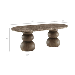 Modway Furniture Pietra Oval Faux Marble Outdoor Dining Table with Sculptural Pedestal Base by Modway EEI-7623-EMP