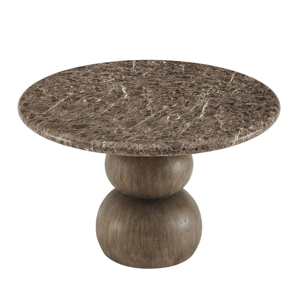 Modway Furniture Pietra Outdoor Round Dining Table Faux Marble Top Pedestal Base Seats Four EEI-7624-EMP