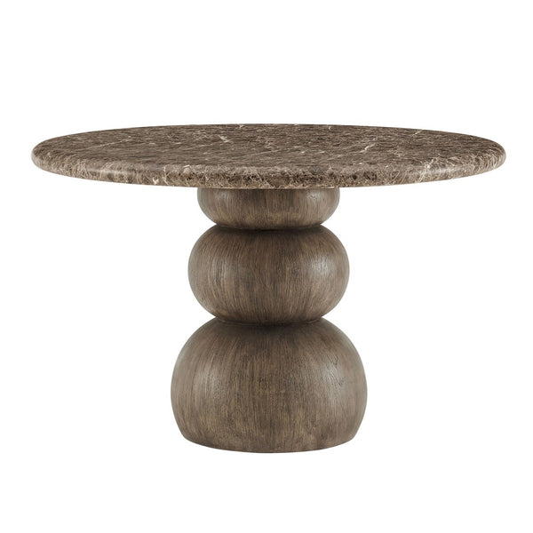 Modway Furniture Pietra Outdoor Round Dining Table Faux Marble Top Pedestal Base Seats Four EEI-7624-EMP