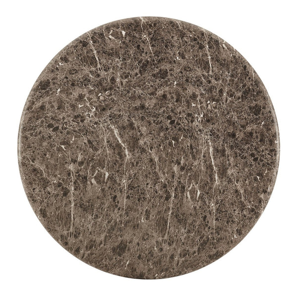 Modway Furniture Pietra Outdoor Round Dining Table Faux Marble Top Pedestal Base Seats Four EEI-7624-EMP