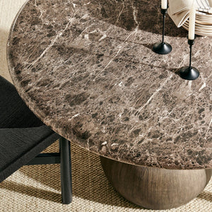 Modway Furniture Pietra Outdoor Round Dining Table Faux Marble Top Pedestal Base Seats Four EEI-7624-EMP